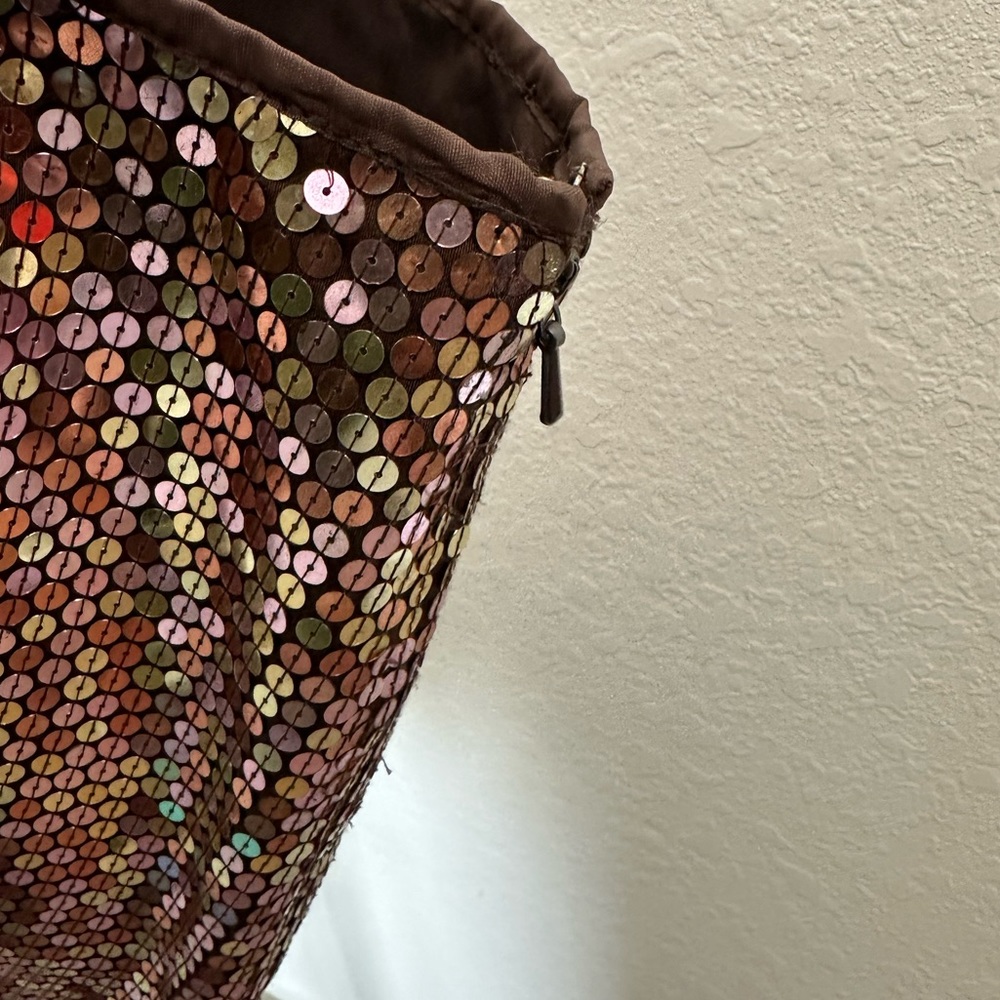 Express Rose Gold Sequin Mini Skirt - Picture 6 of 6